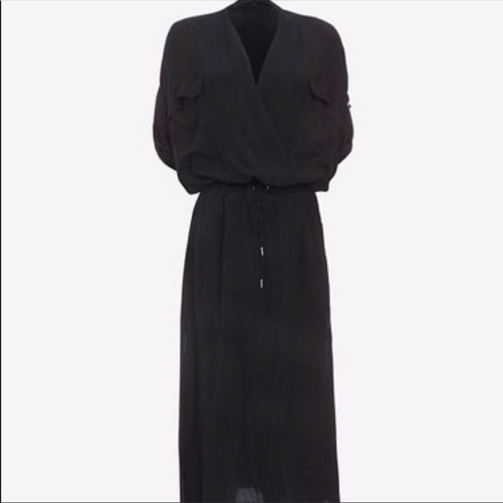 Helmut Lang Gaze Crepe Crossover Midi Dress